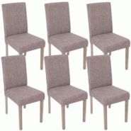 Décoshop26 - Lot de 6 chaises de salle à manger cuisine en tissu gris pieds en bois clair 04_0000894 - gris 3000079432693 Décoshop26 - Lot de 6 chaises de salle à manger cuisine en tissu gris pieds en bois clair 04_0000894 - gris 3000079432693