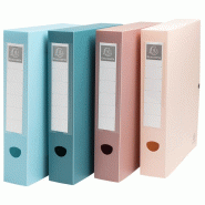 Exacompta Lot de 8 Boîte de classement à pression SKANDI polypro recyclé, dos de 60, coloris assortis (4) - 3130630892700