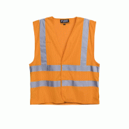 Gilet FR - 98% Polyester/2% Fibre antistatique - Orange HV - Référence : 5HOD17 Gilet FR - 98% Polyester/2% Fibre antistatique - Orange HV - Référence : 5HOD17