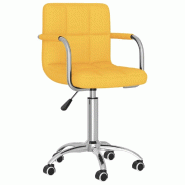 Helloshop26 - Chaise fauteuil siège pivotante de bureau informatique étude Jaune moutarde tissu jaune 02_0024138 - jaune acier 3000214705088