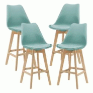Helloshop26 - Lot de 4 tabourets de bar plastique synthétique hêtre 105x48x58 cm vert 03_0008719 - 3001948382729 Helloshop26 - Lot de 4 tabourets de bar plastique synthétique hêtre 105x48x58 cm vert 03_0008719 - 3001948382729
