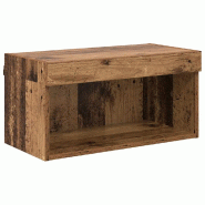 Helloshop26 - Meuble TV mural moderne rectangulaire 60 x 30 x 30 cm avec rangement pratique style minimaliste en bois ancien 02_0052822 - Bois massif