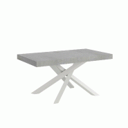 Itamoby Table Extensible Volantis Premium 160/420X90 Cm Pieds Béton Blanc - gris multi-matériau VE160PRVLP420-CM-BI