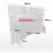 Paroi de protection en plexiglass. - Larg. 95 cm x Haut. 90 cm Paroi de protection en plexiglass. - Larg. 95 cm x Haut. 90 cm