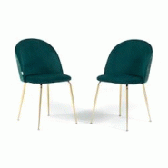 RATTATAN Lot de 2 chaises en velours décoratif d’intérieur, pieds en métal, design élégant pour cuisine, salle à manger, restaurant – Sara â RATTATAN Lot de 2 chaises en velours décoratif d’intérieur, pieds en métal, design élégant pour cuisine, salle à manger, restaurant – Sara â