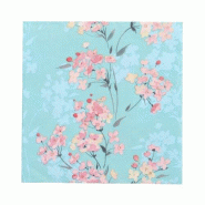 Serviettes, 3 plis pliage ¼ 33 cm x 33 cm "Flower Tendril" (200 unités) PAPSTAR - bleu papier 37089