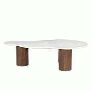 SIT Möbel Table basse | Plateau en marbre blanc | Pieds en manguier brun massif | L 135 x P 80 x H 40 cm - multicolore 14788-30 SIT Möbel Table basse | Plateau en marbre blanc | Pieds en manguier brun massif | L 135 x P 80 x H 40 cm - multicolore 14788-30