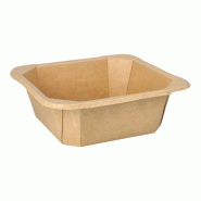 Starpak 100 Saladiers Boîtes à lunch, carton carré 1200 ml 6 cm x 18 cm x 18 cm brun - marron en carton 4002911638095