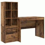 VidaXL Bureau avec tiroir 2 pcs Bois ancien Modèle Titan Panorama Balcon - 3337375