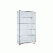 Vitrine en verre sécurisé L90xP46xH172cm - 4 tablettes fixes - sans socle ni visserie