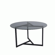 WellHome Rhin - Table basse ronde 75x42 cm noire - métal WH1281