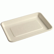 Assiette rectangulaire Natura bagasse blanche 20x12,5x2cm - par 100