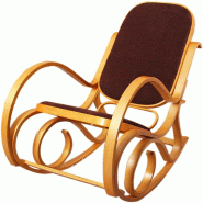 Décoshop26 - Fauteuil à bascule rocking chair en bois clair assise en tissu marron FAB040006 - marron Bois massif 3000502969604