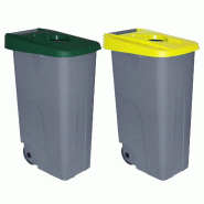 Denox - Reciclo Jeu de 2 Conteneurs à Déchets Ouverts 170L Capacité Totale en Polyéthylène de couleur Verte et Jaune - multicolore PK3330