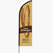 Drapeau oriflamme ARTISAN BOULANGER FAIT MAISON - 2m40 l Drapeau Publicitaire - textile 3770030285407