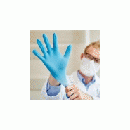 Gants jetables en nitrile bleu non poudrés - aql 1.5 - 3.5 gr - hygistore