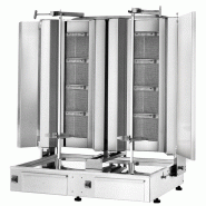 Grill Döner kebab gaz double 2x4 brûleurs max 120 kg avec tôle de protection - moteur en bas