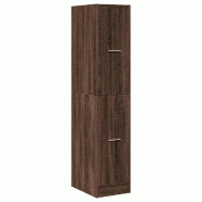 Helloshop26 - Armoire apothicaire multifonctionnelle rangement bureau 30 x 41 x 144 cm en bois d'ingénierie chêne marron 02_0050625 - marron métal