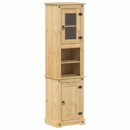 Helloshop26 - Armoire de salle de bain moderne rangement 50 x 40 x 185 cm style rustique en bois de pin massif 02_0056359 - 3000239482896
