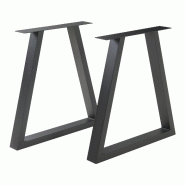 Helloshop26 - Lot de 2 pieds de table meuble moderne design original DIY acier 72 x 70 cm noir 03_0009664 - noir acier 3000224806973