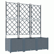 Helloshop26 - Lot de 3 cache-pots de jardin modernes 120 x 40 x 143 cm durable style chic en acier gris clair 02_0058584 - gris acier 3000240671807
