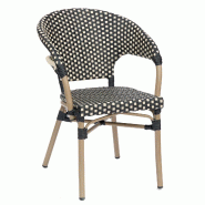 METRO PROFESSIONAL Fauteuil de terrasse FLORE, aluminium/plastique, aspect bambou, empliable, marron/noir - multicolore aluminium 4894926315081