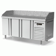 Meuble à pizza professionnel inox 600 positif 3 portes 380 litres - PMR60-200-P