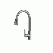 Mitigeur de cuisine professionnel avec douchette extractible, acier inoxydable AISI 304, couleur grise | Gasfrit - gris APK_GF7
