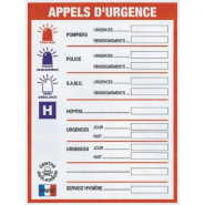 Panneau appels d'urgence 46 x 32 cm polystyrène choc Panneau appels d'urgence 46 x 32 cm polystyrène choc