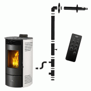 Poêle à granulés étanche Azora 11,6 kW Blanc Sannover + Kit d’installation - blanc 3760401213870