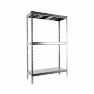 PROREGAL Étagère pour charges lourdes METAL BEAST THREE | HxLxP 150x150x45cm | 3 niveaux | Charge du compartiment 600kg | Galvanisé - argenté mét PROREGAL Étagère pour charges lourdes METAL BEAST THREE | HxLxP 150x150x45cm | 3 niveaux | Charge du compartiment 600kg | Galvanisé - argenté mét