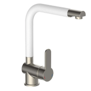 Schütte mitigeur d'évier avec bec verseur haut rio inox blanc mat 435061 Schütte mitigeur d'évier avec bec verseur haut rio inox blanc mat 435061