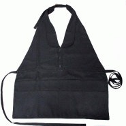 Tablier-gilet noir, sangle réglable, boutons décoratifs et 8 poches. - 8414271039676