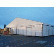Tente de stockage fermée spacieux / structure fixe en aluminium / couverture multi-éléments / ancrage au sol avec platine / 20 x 25 x 3 m