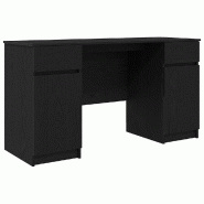 VidaXL Bureau avec porte Chêne noir 140 x 49 x 76 cm Bois d'ingénierie Modèle Atlas Infinite Minimal - 3328508
