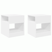 VidaXL Table d'appoint 2 pcs Blanc 40,5 x 40 x 45 cm Bois d'ingénierie Modèle Flex Urban Pro - 890913
