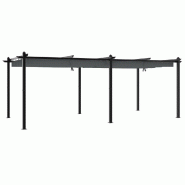 VidaXL Tonnelle avec toit rétractable anthracite 3x6 m aluminium Modèle AbriAltitude 186 - noir 3217062