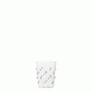 Zafferano Lot de 6 Verres Party Tumbler Junior en Verre Borosilicaté Transparent avec Décoration à Pois Colorés pour Service de Liqueurs et Sauces