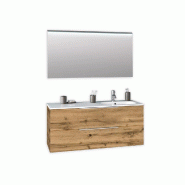 AQA Design Composition de la salle de bain en mélamine DX LARISSA chêne L.121 P.46,5 H.190 MPLA41-QUE - marron Bois manufacturé MPLA41-QUE