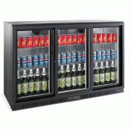 Arrière bar noir réfrigérée 3 portes coulissantes vitrées 330 l - P7527.0025