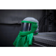 Casque de métallisation avec système de ventilation, offrant une protection contre la chaleur, les projections métalliques et le bruit Casque de métallisation avec système de ventilation, offrant une protection contre la chaleur, les projections métalliques et le bruit