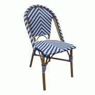 Chaises style parisien en rotin PE Bolero bleues (lot de 2) - CH110