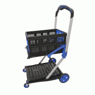 Chariot repliable porte bac -  alu + PP