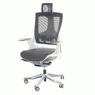Décoshop26 - Fauteuil de bureau ergonomique pivotante avec accoudoirs et dossier rembourrage/maille noir-gris 04_0001894 - gris 3000154932698