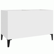 Helloshop26 - Armoire à disques classique fonctionnelle salon 74,5 x 38 x 48 cm en bois blanc 02_0049207 - blanc métal 3000235712607