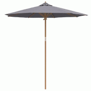 Helloshop26 - Parasol de jardin rond pratique léger 240 x 240 x 260 cm en bambou gris foncé 02_0058248 - gris 3000240479984