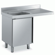 Meuble pour plonge avec portes et espace pour lave-vaisselle avec 2 bacs P 70 - à droite