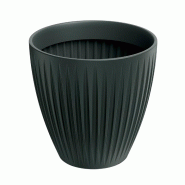 Prosperplast - Pot en plastique rotomoulé 56 L Ø48x48 cm, anthracite - Latia Round MIDL ETHICK - noir plastique ZA5683
