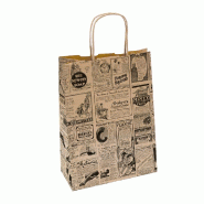 Sac kraft traiteur poignées torsadées Times 20x10x29cm - par 250