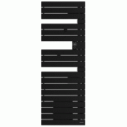 Sèche-serviettes connecté Nefertiti avec soufflerie mât à gauche 1500W noir - Atlantic - 850056_0